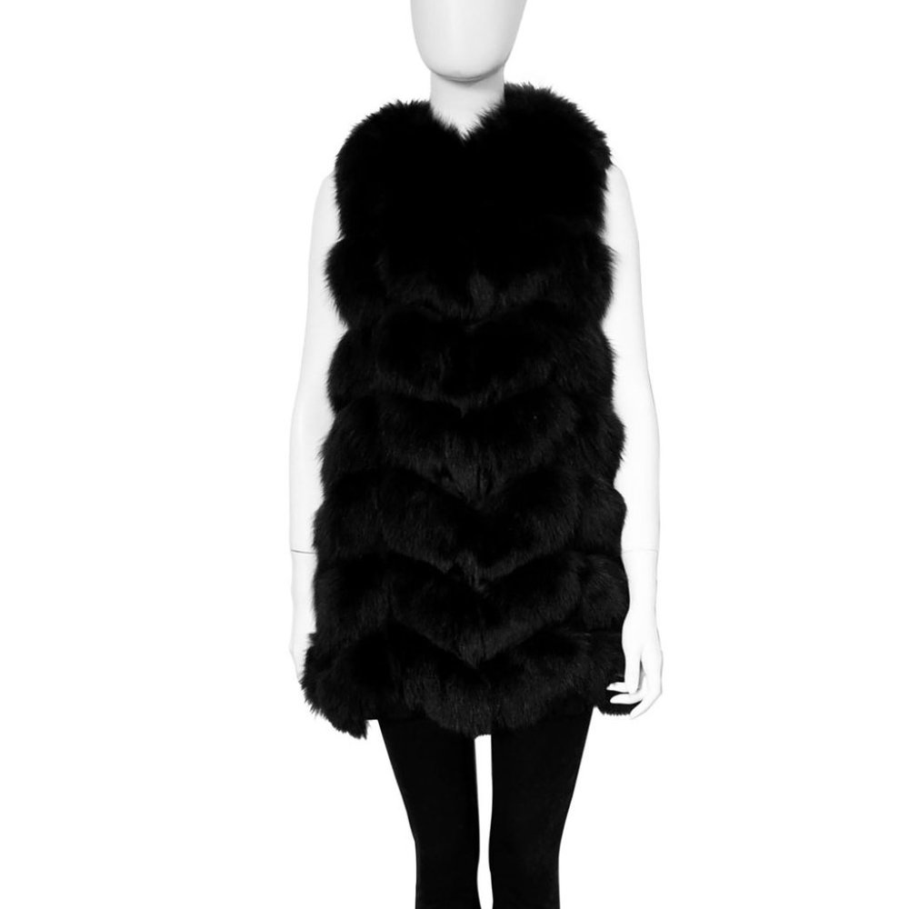 Patrizia Luca Milano Black Fur Vest